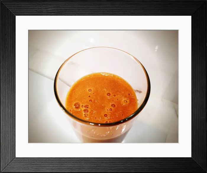 Framed Print : Close up of glass of vegetable juice Framed Print : Close up of glass of vegetable juice