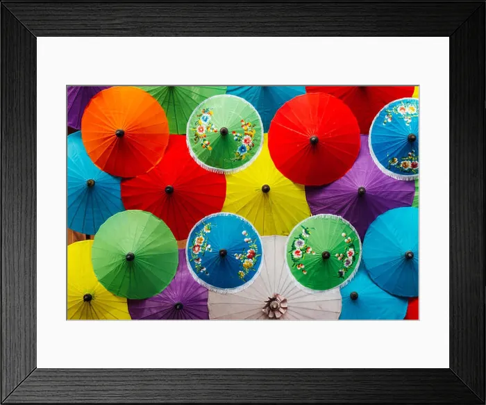 Framed Print : umbrella color mix from saa paper Framed Print : umbrella color mix from saa paper