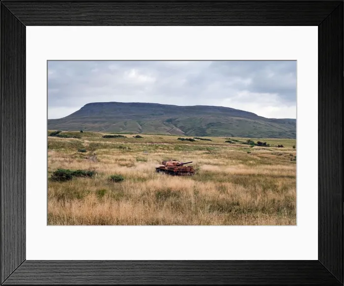 Framed Print : An old tank lies derelict on the Warcop army firing range, Cumbria, UK Framed Print : An old tank lies derelict on the Warcop army firing range, Cumbria, UK