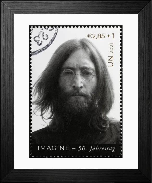 Framed Print : Picture of John Lennon on postage stamp Framed Print : Picture of John Lennon on postage stamp