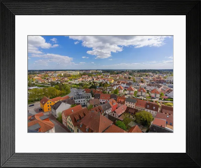 Framed Print : Small town Waren, Mueritz, view from tower St Framed Print : Small town Waren, Mueritz, view from tower St