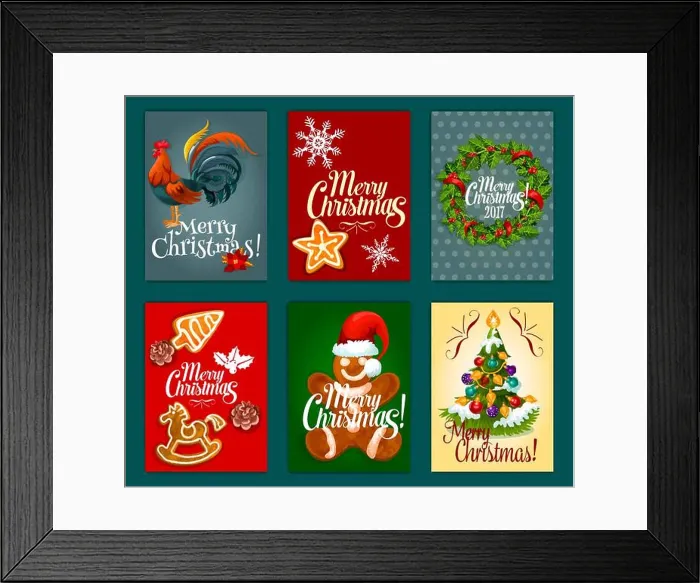 Framed Print : Christmas Day festive poster and card set with xmas tree decorated with bauble Framed Print : Christmas Day festive poster and card set with xmas tree decorated with bauble