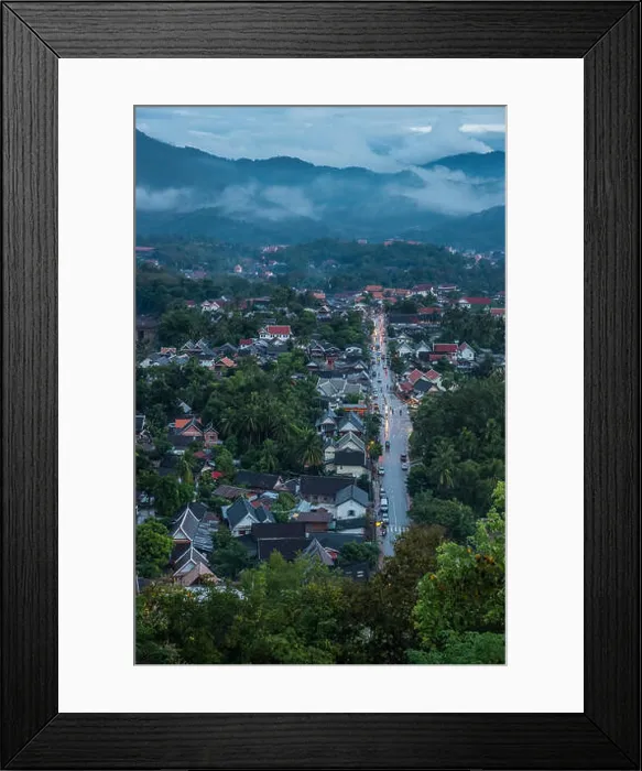 Framed Print : Luang Prabang City at dusk Framed Print : Luang Prabang City at dusk