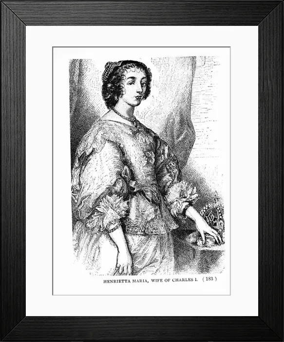 Framed Print : A 1897 illustration from A Child's History of England depicting Henrietta Maria Framed Print : A 1897 illustration from A Child's History of England depicting Henrietta Maria