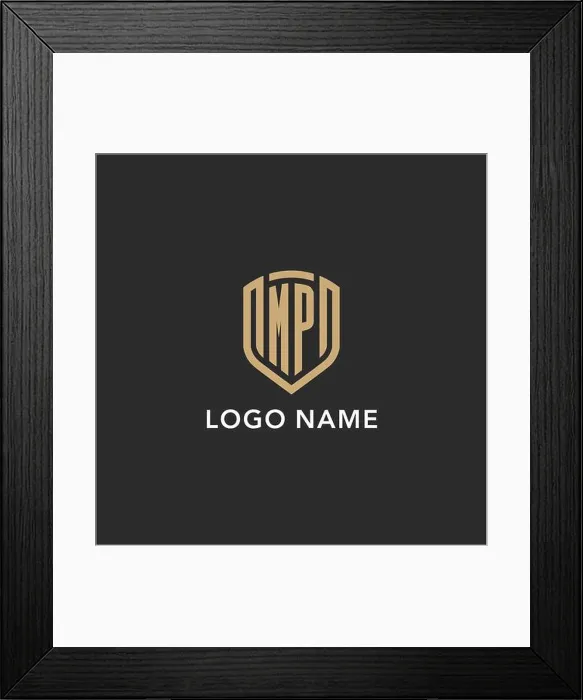 Framed Print : Luxury MP logo monogram shield shape monoline style with gold color and dark background vector graphic Framed Print : Luxury MP logo monogram shield shape monoline style with gold color and dark background vector graphic