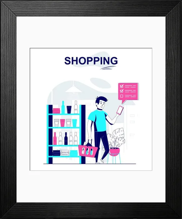 Framed Print : Shopping isolated cartoon concept Framed Print : Shopping isolated cartoon concept
