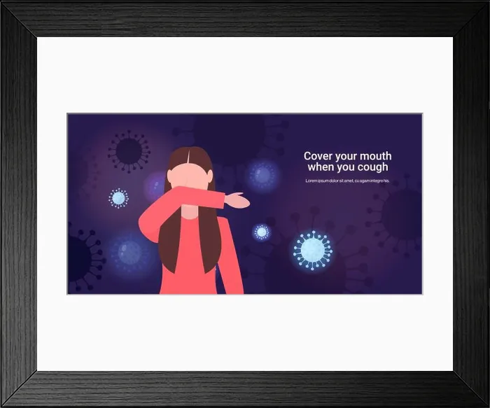 Framed Print : basic protective measures against coronavirus protect yourself cover your mouth when cough important information Framed Print : basic protective measures against coronavirus protect yourself cover your mouth when cough important information