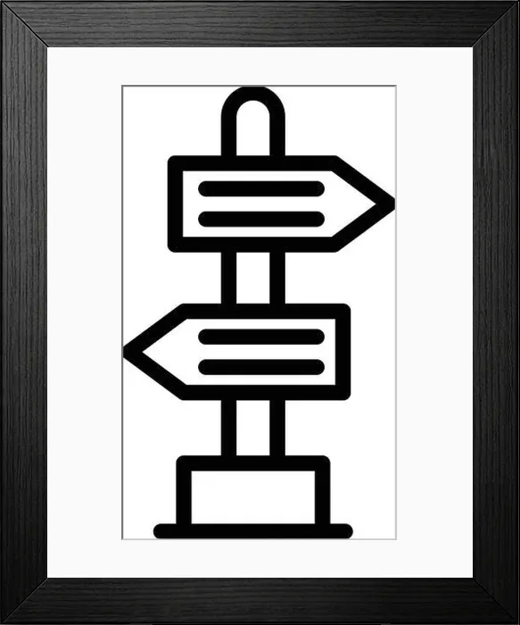 Framed Print : Road Sign Vector Icon Design Illustration Framed Print : Road Sign Vector Icon Design Illustration