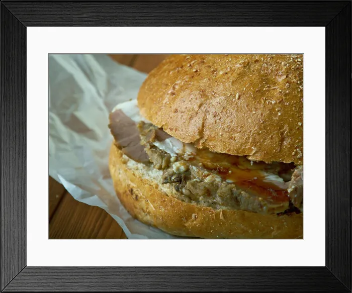 Framed Print : Beef on weck sandwich found primarily in Western New York Framed Print : Beef on weck sandwich found primarily in Western New York