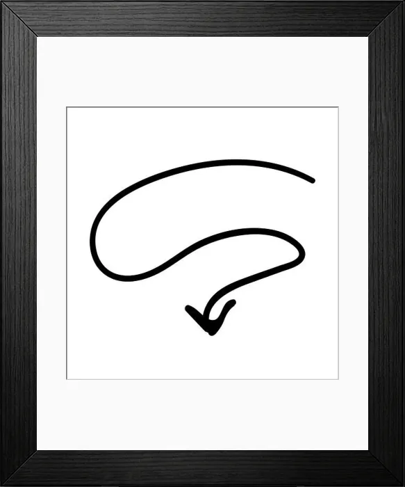 Framed Print : curved arrow doodle hand drawn. vector illustration element Framed Print : curved arrow doodle hand drawn. vector illustration element