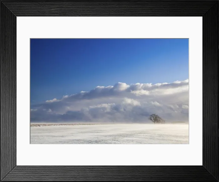 Framed Print : Danger snowstorm in the empty landscape Framed Print : Danger snowstorm in the empty landscape