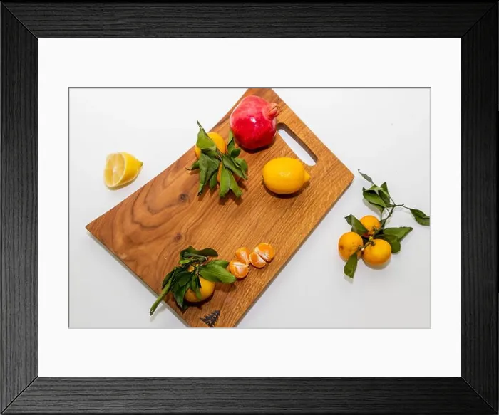 Framed Print : Group of various fruit consists half of tangerines