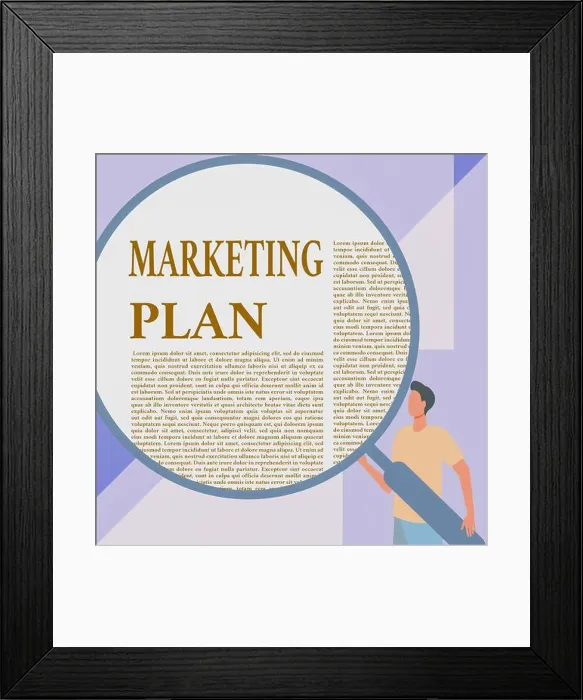 Framed Print : Text caption presenting Marketing Plan Framed Print : Text caption presenting Marketing Plan