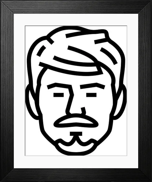 Framed Print : anchor beard hair style line icon vector illustration Framed Print : anchor beard hair style line icon vector illustration