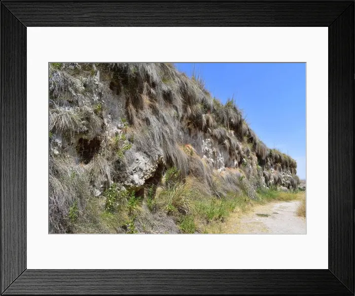 Framed Print : Aqueduct of Toril formed by travertine precipitated by the thermal waters that it transport Framed Print : Aqueduct of Toril formed by travertine precipitated by the thermal waters that it transport