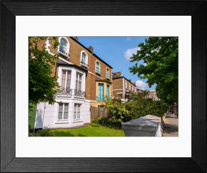 Framed Print : Town houses. London, England Framed Print : Town houses. London, England