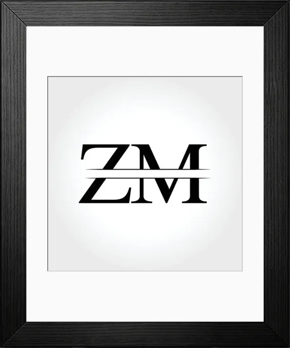 Framed Print : Initial ZM Logo Design Vector Template. Creative Letter ZM Business Logo Vector Illustration Framed Print : Initial ZM Logo Design Vector Template. Creative Letter ZM Business Logo Vector Illustration