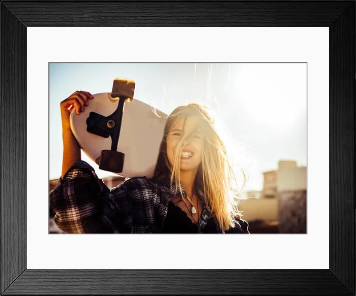 Framed Print : nice caucasiamo blonde model free woman with a skateboard in the sun backlight at sunset Framed Print : nice caucasiamo blonde model free woman with a skateboard in the sun backlight at sunset