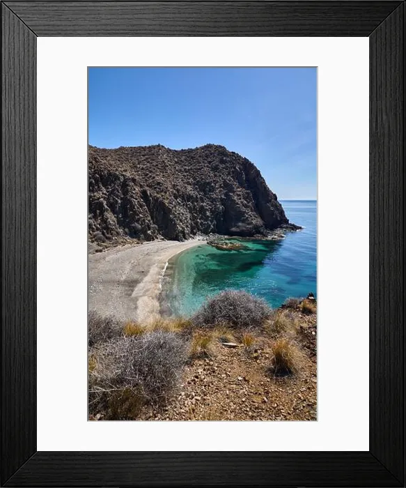 Framed Print : Hidden Mediterranean Cove in Spain Framed Print : Hidden Mediterranean Cove in Spain