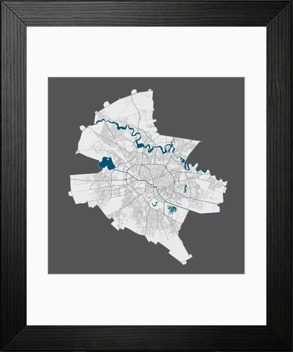 Framed Print : Bucharest map. Detailed vector map of Bucharest city administrative area Framed Print : Bucharest map. Detailed vector map of Bucharest city administrative area