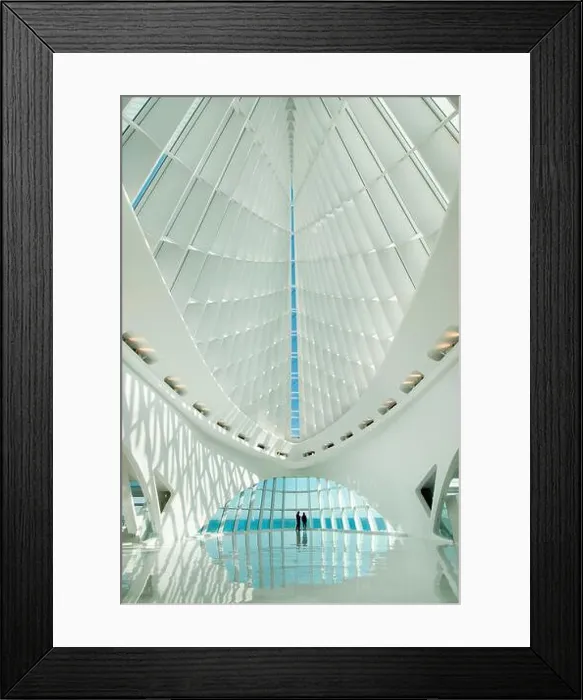 Framed Print : graceful interior of the Milwaukee Art Museum designed by Santiago Calatrava Framed Print : graceful interior of the Milwaukee Art Museum designed by Santiago Calatrava