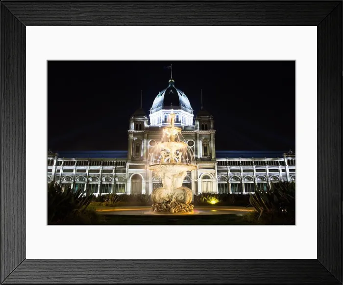 Framed Print : Melbourne, Australia, February 21, The Royal Exhibition Buildings lit up for White Night on February 21st 2015 Framed Print : Melbourne, Australia, February 21, The Royal Exhibition Buildings lit up for White Night on February 21st 2015