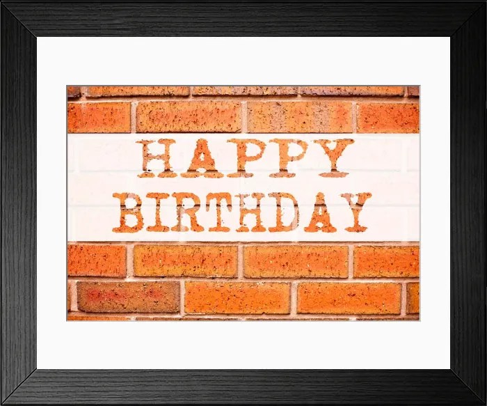 Framed Print : Conceptual announcement text caption inspiration showing Happy Birthday Framed Print : Conceptual announcement text caption inspiration showing Happy Birthday