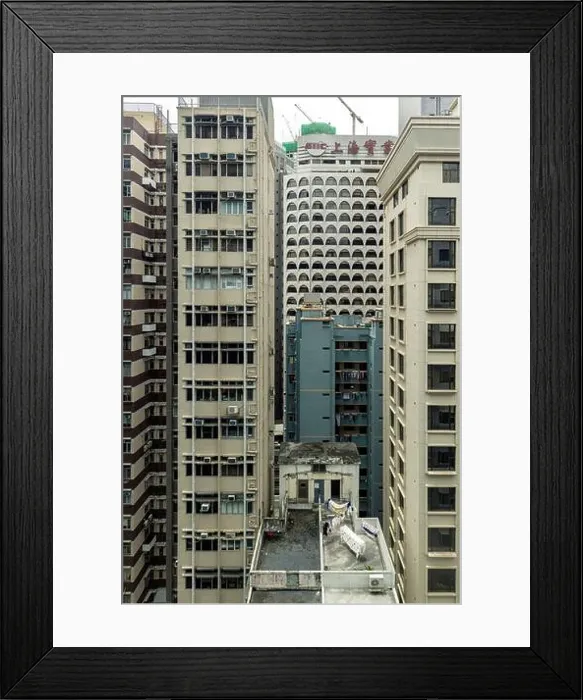 Framed Print : High rise apartment buildings and rooftop laundry, Wanchai, Hong Kong, China Framed Print : High rise apartment buildings and rooftop laundry, Wanchai, Hong Kong, China