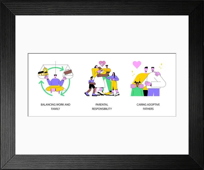 Framed Print : Happy family abstract concept vector illustration set Framed Print : Happy family abstract concept vector illustration set
