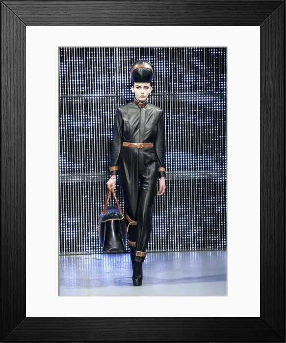 Framed Print : A model on the catwalk during the Pam Hogg fashion show Framed Print : A model on the catwalk during the Pam Hogg fashion show