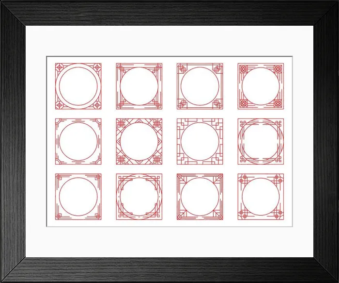 Framed Print : Various vector Chinese frame set Framed Print : Various vector Chinese frame set