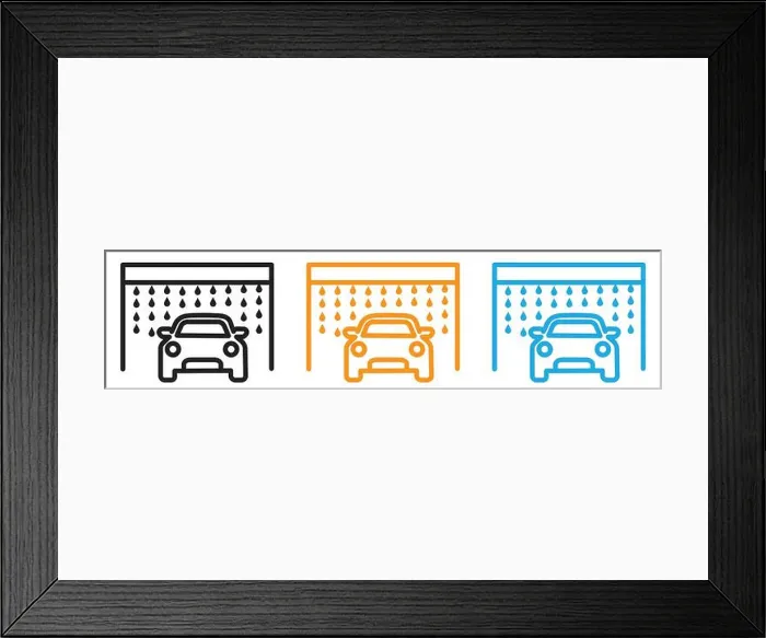 Framed Print : carwash icon vector logo set collection or bundle pack group Framed Print : carwash icon vector logo set collection or bundle pack group