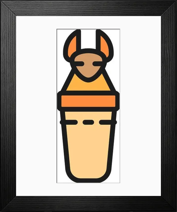 Framed Print : Ancient egyptian sarcophagus, Canopic jars flat color line icon Framed Print : Ancient egyptian sarcophagus, Canopic jars flat color line icon