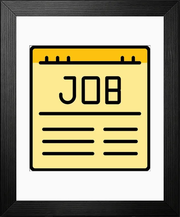 Framed Print : Job web page icon outline vector. Landing website. Laptop site color flat Framed Print : Job web page icon outline vector. Landing website. Laptop site color flat