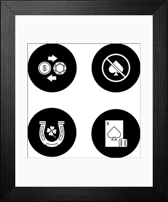 Framed Print : Casino glyph icons set. Horseshoe Framed Print : Casino glyph icons set. Horseshoe