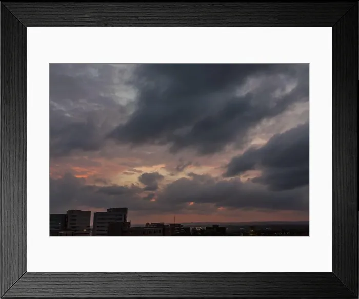 Framed Print : Dramatic storm clouds and pink sunset. Photo was taken before a rainstorm in San Antonio Texas during twilight Framed Print : Dramatic storm clouds and pink sunset. Photo was taken before a rainstorm in San Antonio Texas during twilight