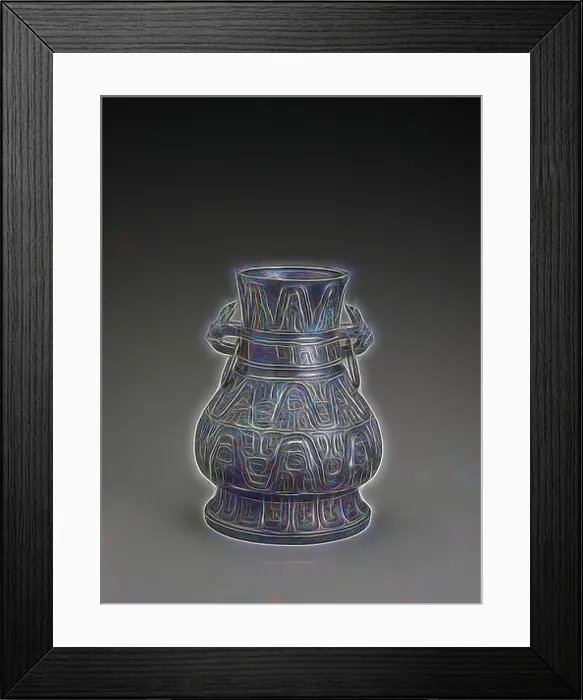 Framed Print : A decorative vase featuring intricate patterns and sculpted designs Framed Print : A decorative vase featuring intricate patterns and sculpted designs