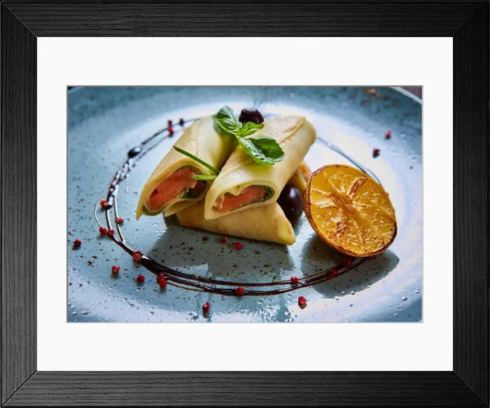 Framed Print : Crepes with smoked salmon Framed Print : Crepes with smoked salmon