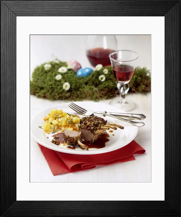 Framed Print : Provencal ribs of lamb with rosemary vegetable Framed Print : Provencal ribs of lamb with rosemary vegetable