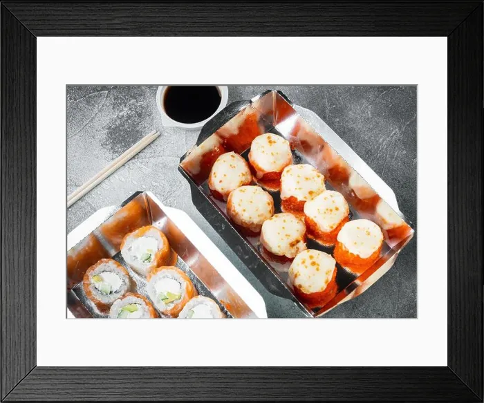 Framed Print : Japanese food concept. Catering Framed Print : Japanese food concept. Catering