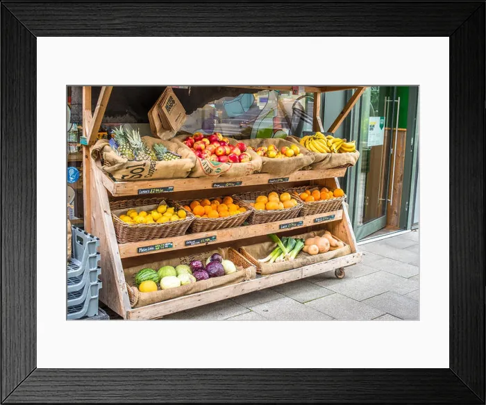 Framed Print : Organic produce on sale at Better Food shop at Wapping Road, Bristol. Avon. England. UK Framed Print : Organic produce on sale at Better Food shop at Wapping Road, Bristol. Avon. England. UK