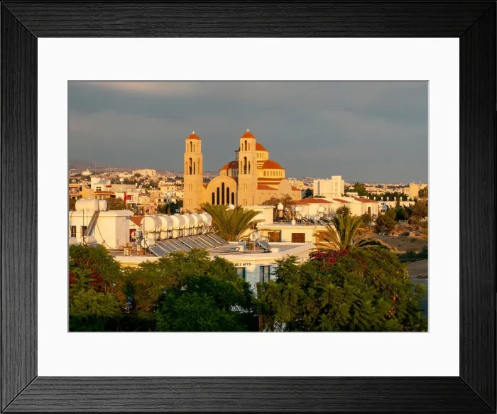Framed Print : View of Paphos with the Orthodox Cathedral of Agio Anargyroi, Cyprus Framed Print : View of Paphos with the Orthodox Cathedral of Agio Anargyroi, Cyprus