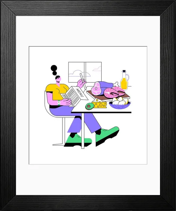 Framed Print : Ketogenic diet isolated cartoon vector illustrations Framed Print : Ketogenic diet isolated cartoon vector illustrations