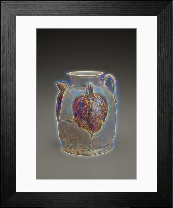 Framed Print : A uniquely designed pitcher features a prominent heart motif Framed Print : A uniquely designed pitcher features a prominent heart motif