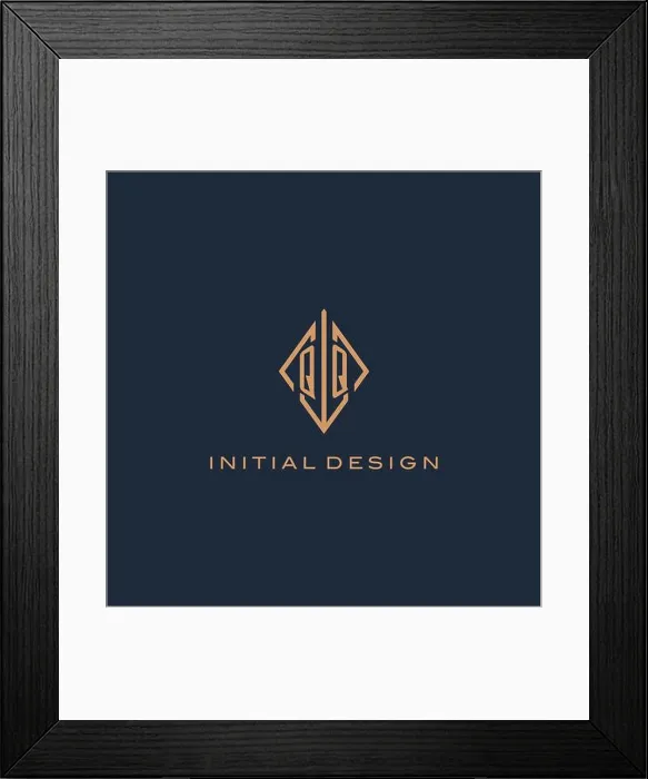 Framed Print : Monogram QQ logo with diamond rhombus style, Luxury modern logo design vector graphic Framed Print : Monogram QQ logo with diamond rhombus style, Luxury modern logo design vector graphic