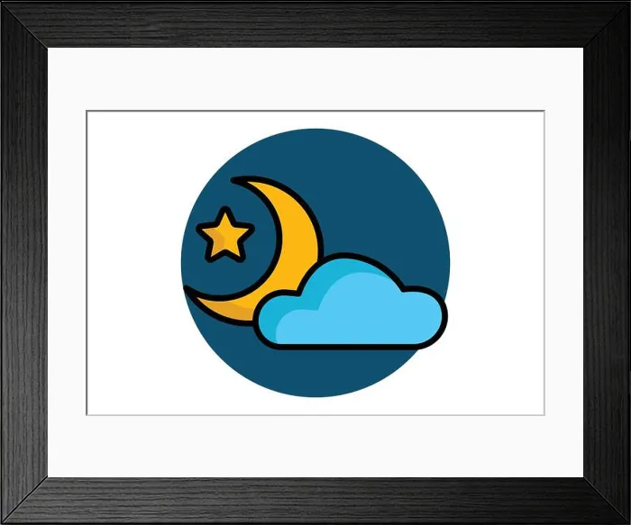 Framed Print : Night icon. colored outline icon style Framed Print : Night icon. colored outline icon style
