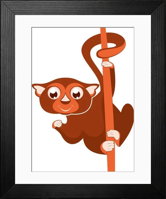 Framed Print : Lemur or sloth original illustration. Cute lemur or slot holds on the tree isolated on white illustration Framed Print : Lemur or sloth original illustration. Cute lemur or slot holds on the tree isolated on white illustration
