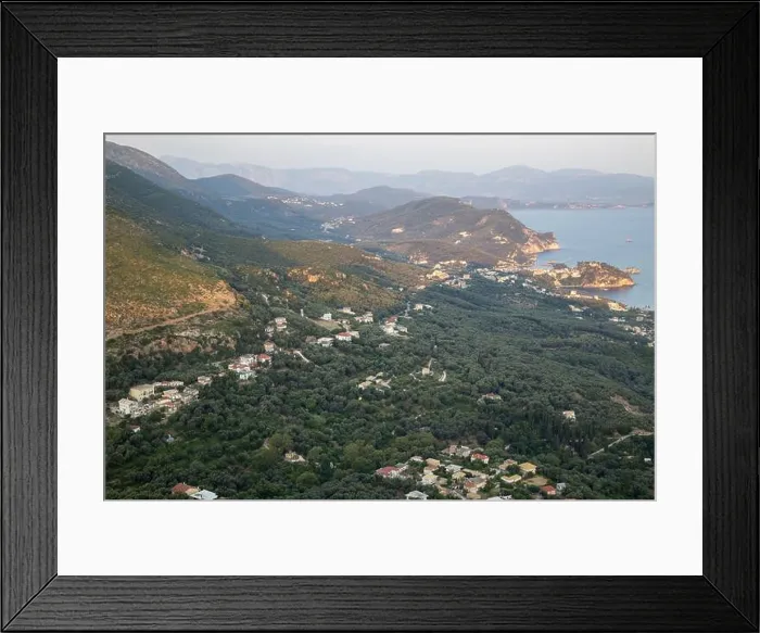 Framed Print : Sweeping View of Parga Coastline and Villages Framed Print : Sweeping View of Parga Coastline and Villages