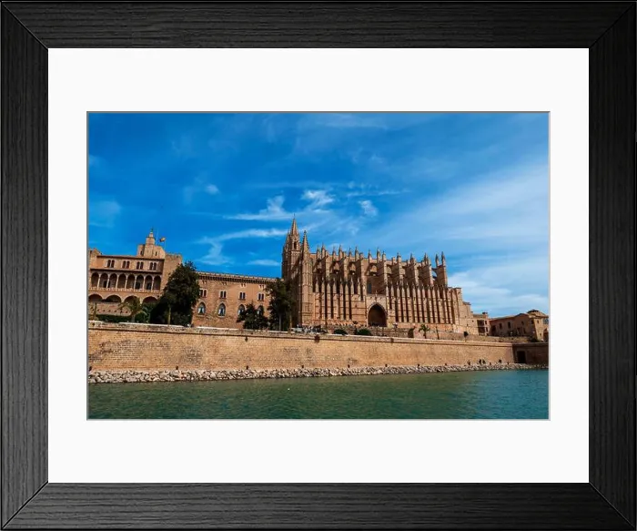 Framed Print : Parc de la Mar in front of Santa Maria Cathedral Framed Print : Parc de la Mar in front of Santa Maria Cathedral