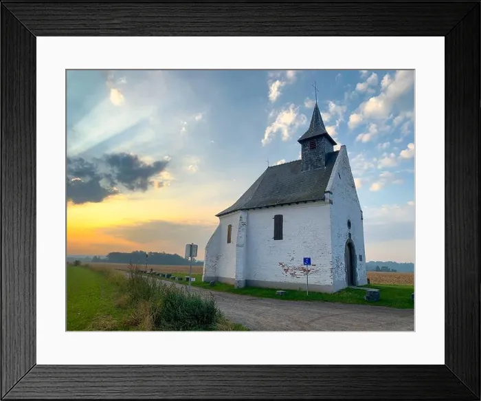 Framed Print : The chapel of Try-au-Chene, also called chapel of Notre-Dame de Hault, rural chapel located in Bousval, Belgium Framed Print : The chapel of Try-au-Chene, also called chapel of Notre-Dame de Hault, rural chapel located in Bousval, Belgium